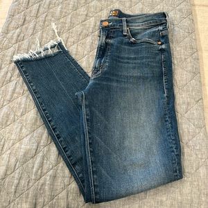 Mother jeans size 27 stunner zip ankle step fray